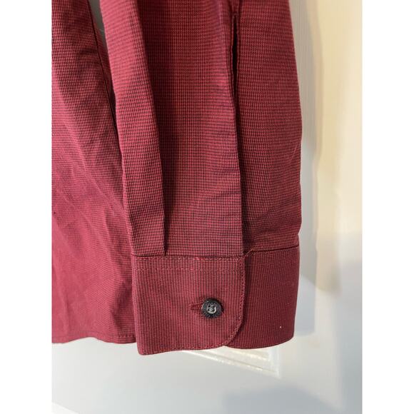 Chaps boys youth long sleeve burgundy button up size small - Picture 4 of 4